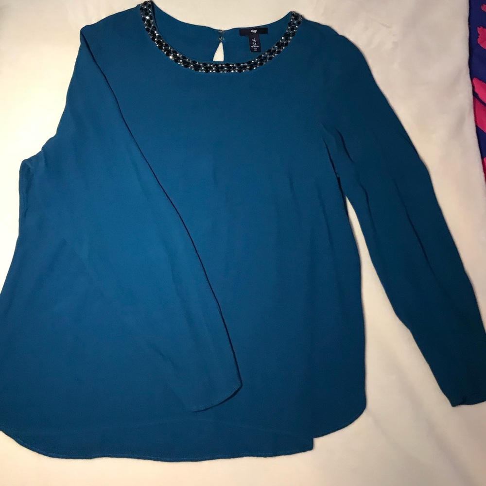 Jeweled collar blouse